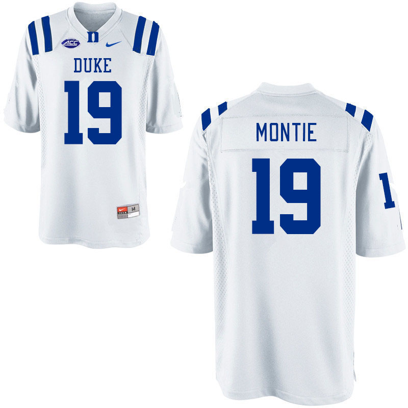 Men #19 Rent Montie Duke Blue Devils College Football Jerseys Stitched-White